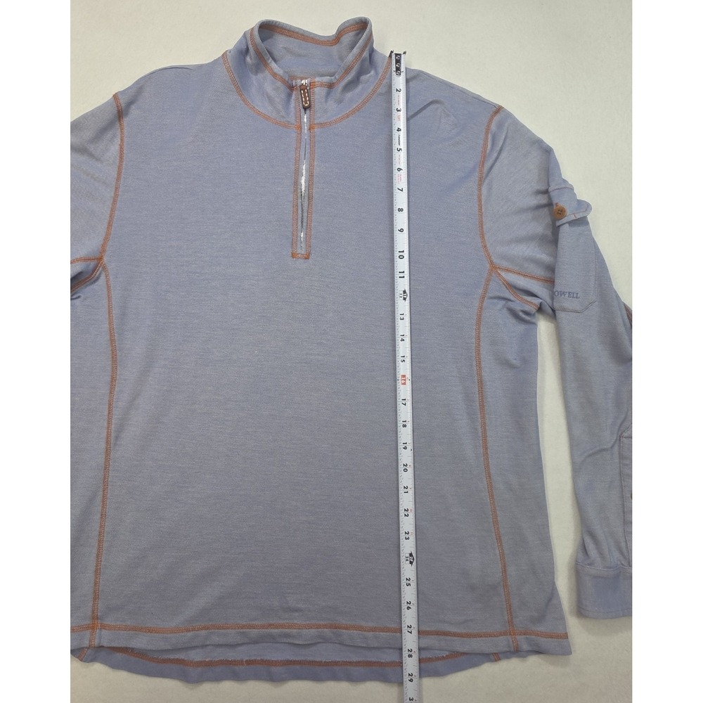 J.L. Powell Pullover Shirt Pullover Men's XL Blue 1/4 Zip Sleeve Pocket - Picture 6 of 12